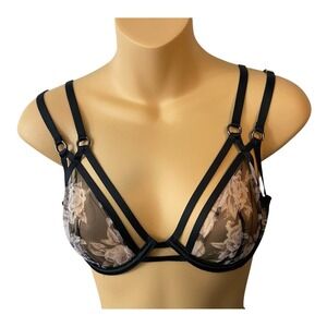Victoria's Secret Strappy Mesh Peaceful Rose 32D bra